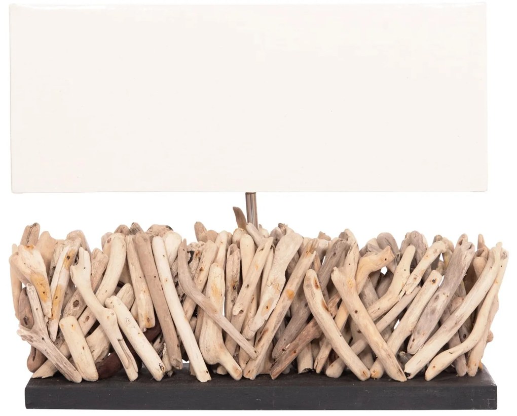 Επιτραπέζιο Φωτιστικό TWIGGY C4434 Ορθογώνιο Driftwood Φυσικό - Λευκό Καπέλο 56x16,5x43Υ εκ. 56x16.5x43 εκ.