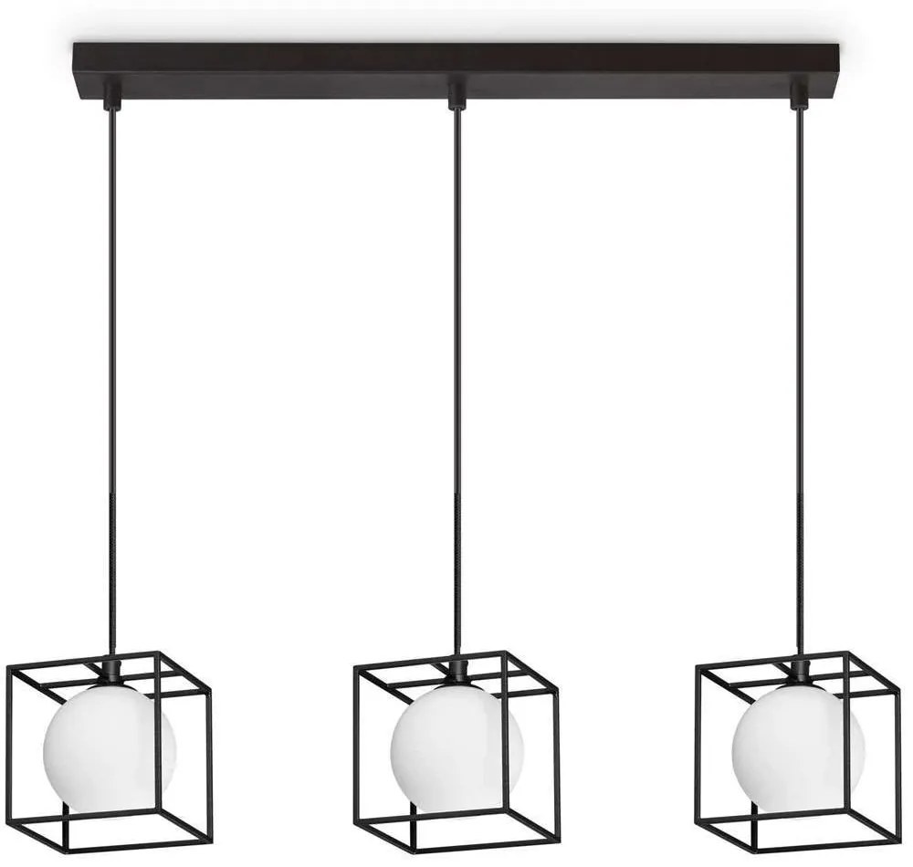 Φωτιστικό Οροφής - Ράγα Lingotto Single 327846 75x12x37/112cm 3xG9 28W Black Ideal Lux