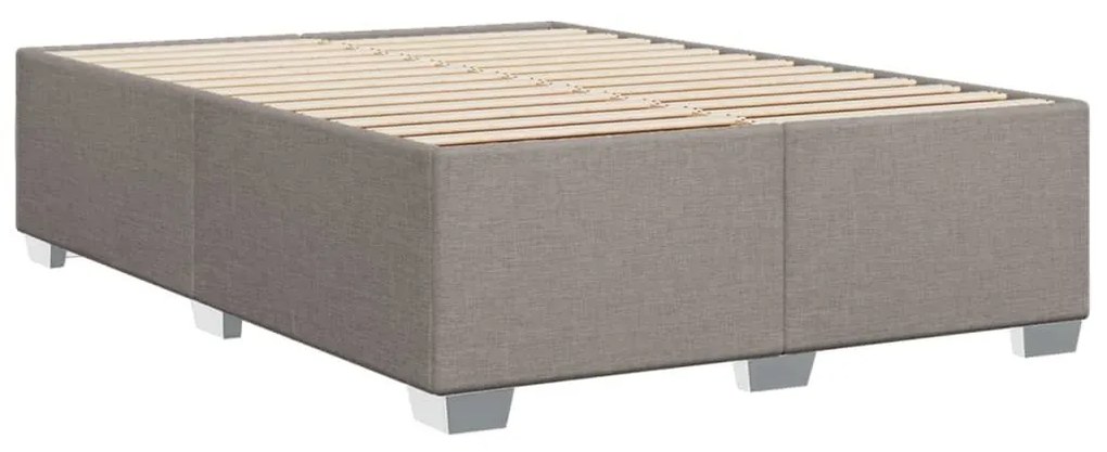 Κρεβάτι Boxspring με Στρώμα Taupe 140x190 εκ. Υφασμάτινο - Μπεζ-Γκρι