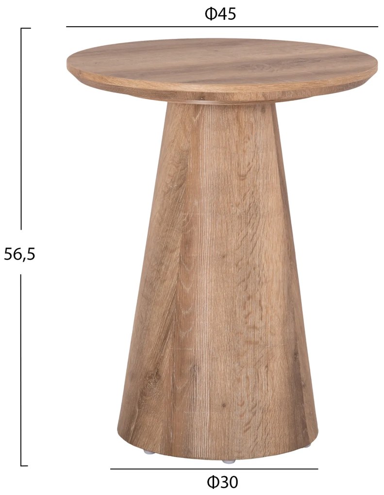 ΣΕΤ 2ΤΜΧ ΤΡΑΠΕΖΙΑ ΣΑΛΟΝΙΟΥ KARAN HM21085 MDF ΦΥΣΙΚΟ ΞΥΛΟΥ Φ80εκ &amp; Φ45εκ