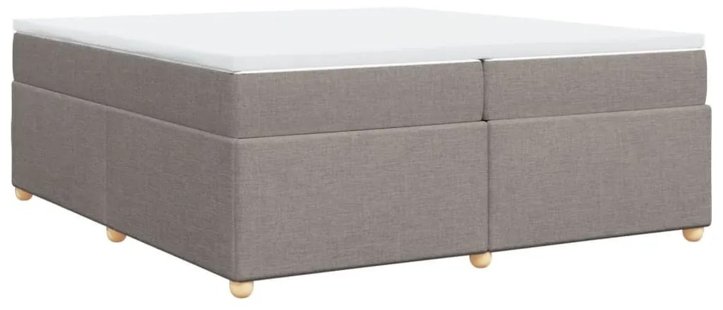 Κρεβάτι Boxspring με Στρώμα Taupe 200x200 εκ. Υφασμάτινο - Μπεζ-Γκρι