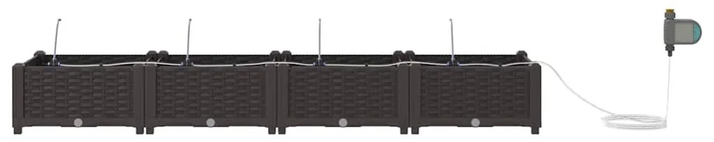 vidaXL Ζαρντινιέρες κήπου Καφέ 160 x 40 x 22 cm Ατσάλι