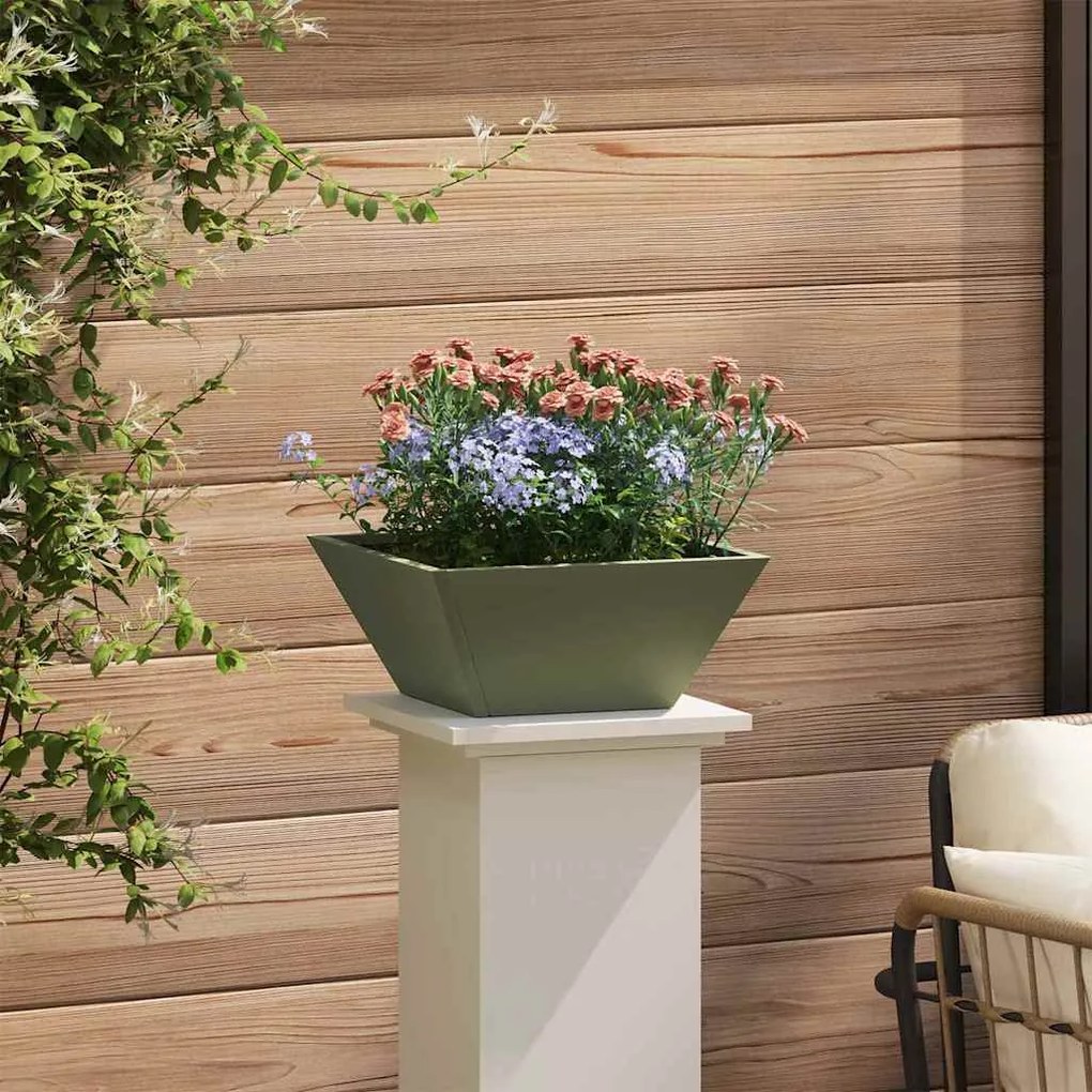 vidaXL Γλάστρα Κήπου Λαδί 35 x 35 x 15 εκ. Ατσάλι