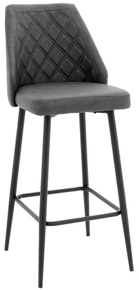 Σκαμπό Μπαρ Inflame 093-000026 48x55x107cm Anthracite-Black
