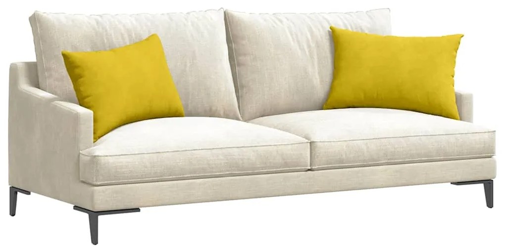 vidaXL Μαξιλάρι Καναπέ 2 pcs Κίτρινο 60 x 40 cm Υφασμάτινο Κορντουρά