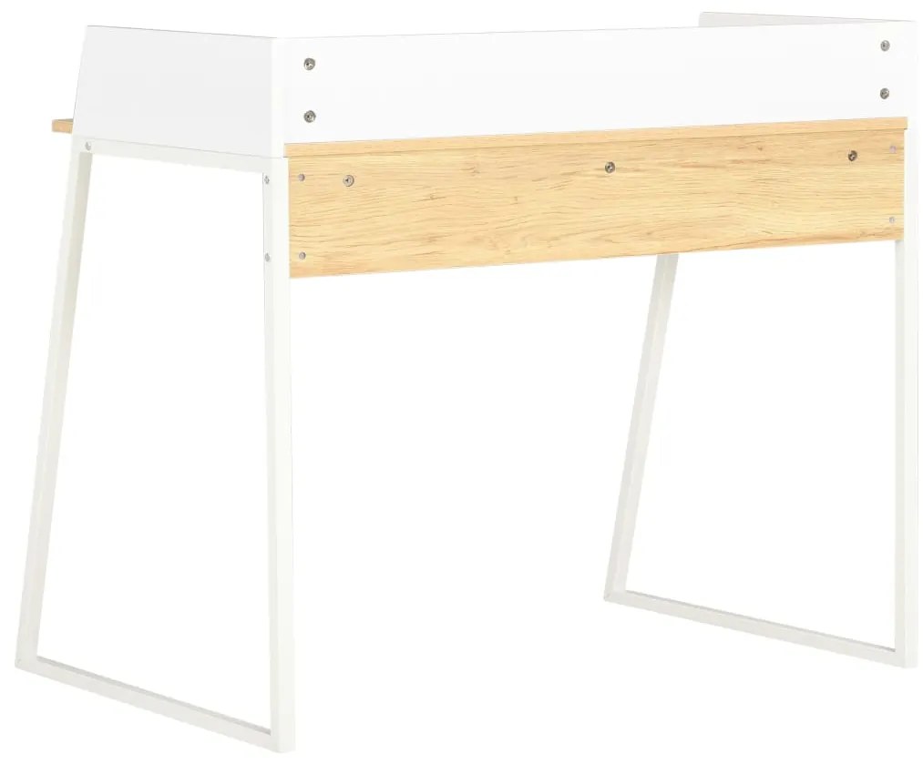 vidaXL Γραφείο Λευκό / Χρώμα Δρυός 90 x 60 x 88 εκ.