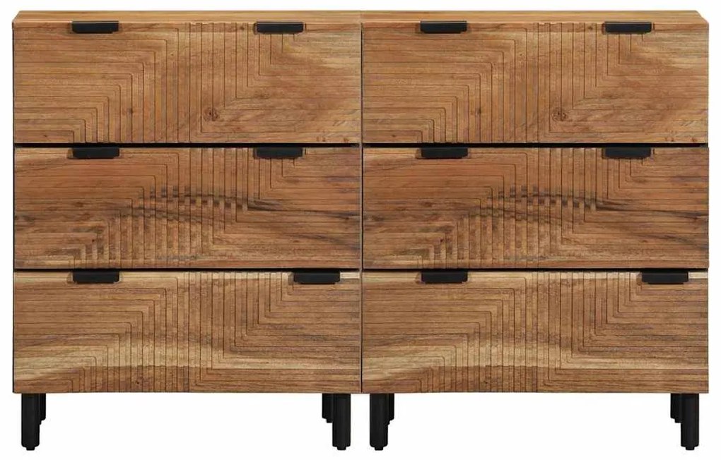 vidaXL Πλαϊνό Γραφείο 2 pcs Καφέ 60 x 33 x 75 cm Μασίφ ξύλο ακακίας