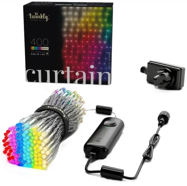 400 Smart LED Twinkly Curtain (TWW400SPP-TEU) με Διάφανο Καλώδιο, Βluetooth, WiFi Και Έλεγχο μέσω Κινητού Τηλεφώνου