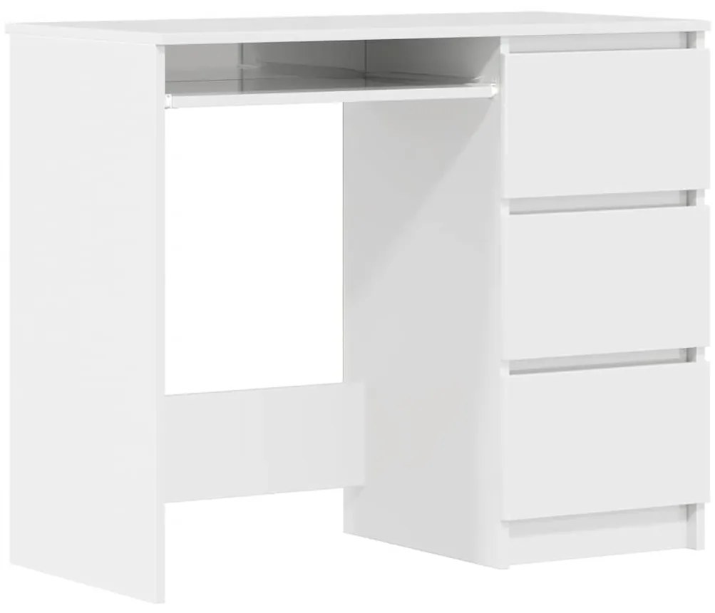 vidaXL Γραφείο Γυαλιστερό Λευκό 90 x 45 x 76 εκ. από Επεξ. Ξύλο