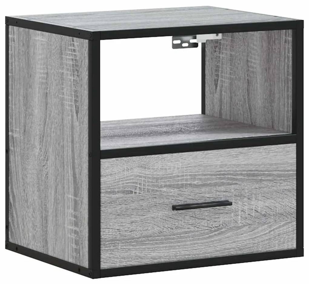 vidaXL Επίτοιχο κομοδίνο Grey Sonoma 40x31x39,5 cm