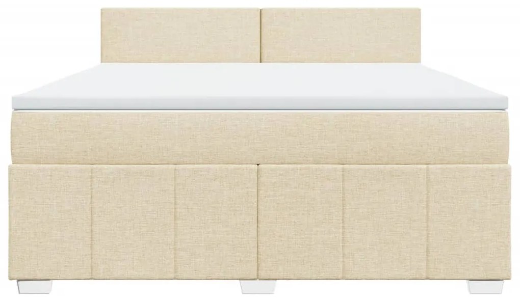 ΚΡΕΒΑΤΙ BOXSPRING ΜΕ ΣΤΡΩΜΑ ΚΡΕΜ 180X200 ΕΚ. ΥΦΑΣΜΑΤΙΝΟ 3289445