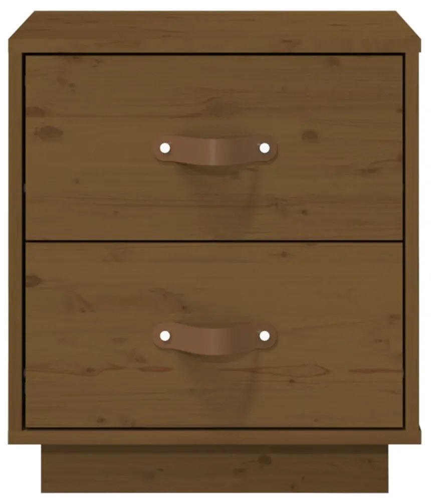 vidaXL Κομοδίνα 2 τεμ. Καφέ Μελί 40x34x45 εκ. από Μασίφ Ξύλο Πεύκου