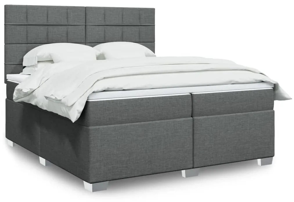 ΚΡΕΒΑΤΙ BOXSPRING ΜΕ ΣΤΡΩΜΑ ΣΚΟΥΡΟ ΓΚΡΙ 200X200 ΕΚ. ΥΦΑΣΜΑΤΙΝΟ 3292896