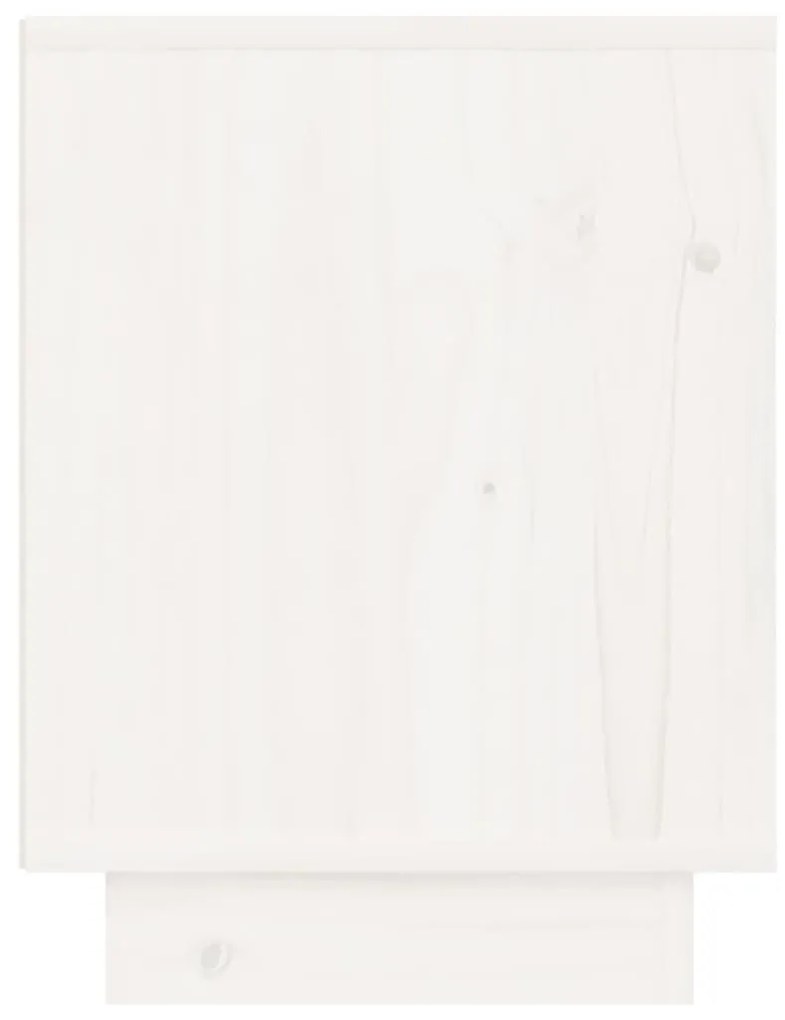 vidaXL Κομοδίνο Λευκό 40 x 30 x 40 εκ. από Μασίφ Ξύλο Πεύκου