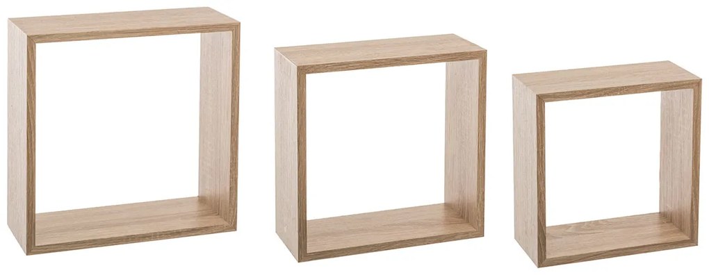 Ράφια Τοίχου (Σετ 3τμχ) F-V Cube Natural 138957C