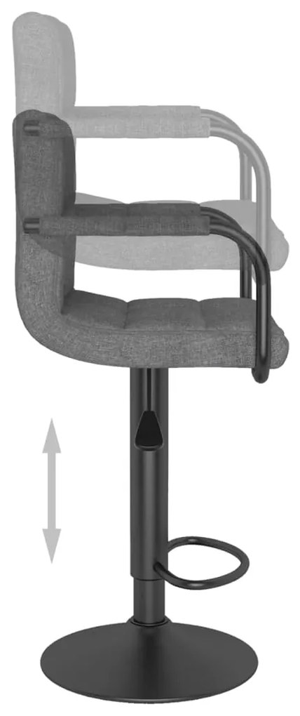 vidaXL Καρέκλες Μπαρ 2 τεμ. Σκούρο Γκρι Υφασμάτινες