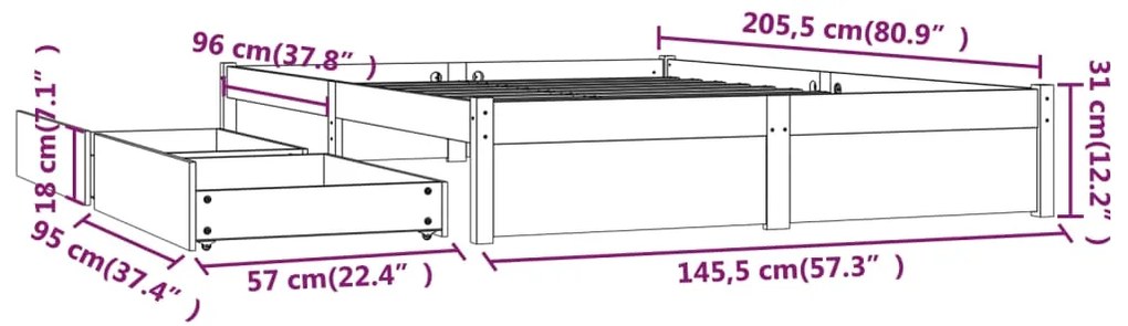 ΠΛΑΙΣΙΟ ΚΡΕΒΑΤΙΟΥ ΜΕ ΣΥΡΤΑΡΙΑ 140 X 200 ΕΚ. 3103513