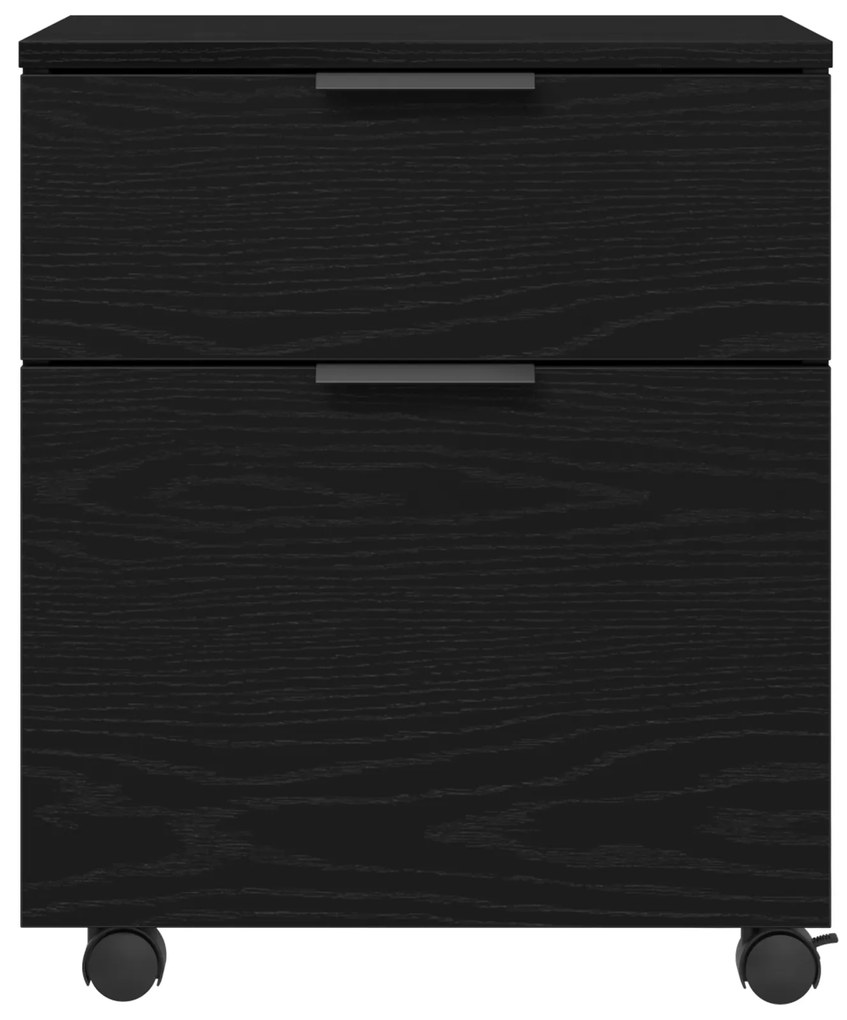 vidaXL Κινητός Φάκελος με Ρόδες Μαύρη Δρυς 45x38x54 εκ.