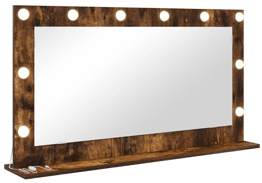 vidaXL Καθρέφτης το vanity  Καπνιστή βελανιδιά Ξύλο, Γυαλί