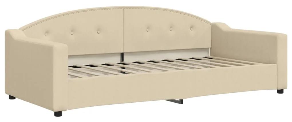 vidaXL Καναπές Κρεβάτι με Στρώμα Κρεμ 90 x 200 εκ. Υφασμάτινο