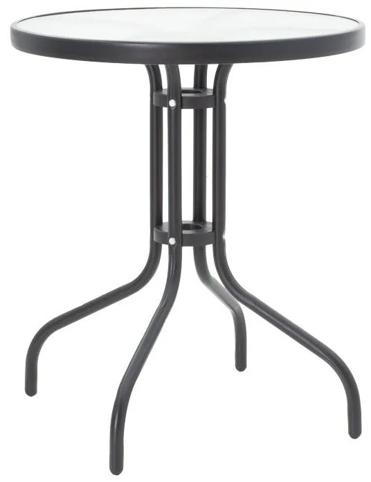 Σετ Κήπου Τραπεζαρία Watson-Chari 3 τεμ Μεταλλικό Μαύρο 60x60x70 εκ.