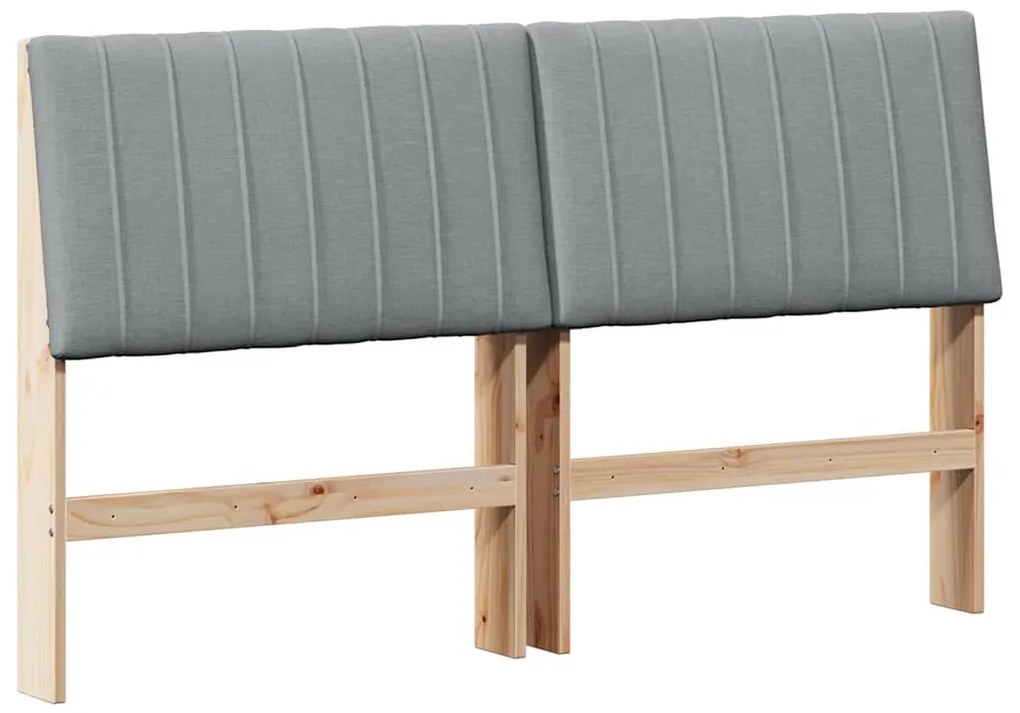 vidaXL Ταπετσαρισμένο κεφαλάρι Ανοιχτό γκρι 160 cm