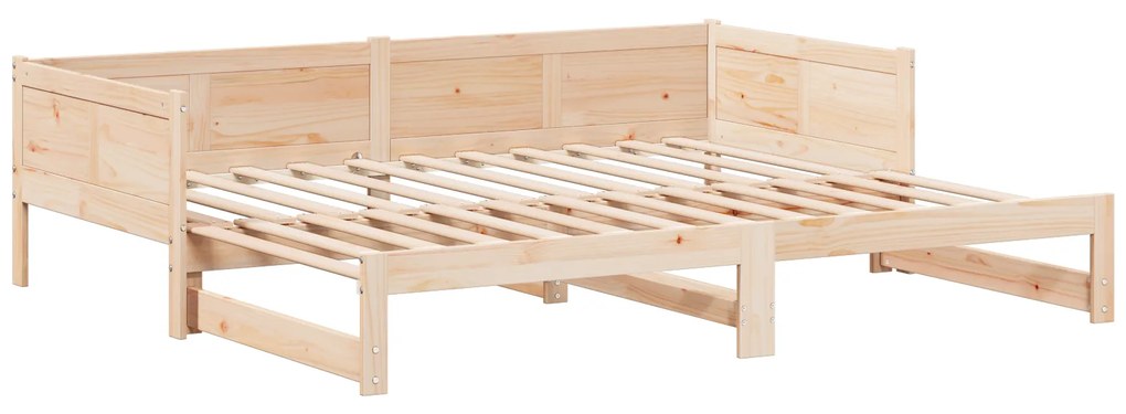 vidaXL Pull-out Κρεβάτι Ημέρας 90x200 εκ Μασίφ Ξύλο Πεύκο