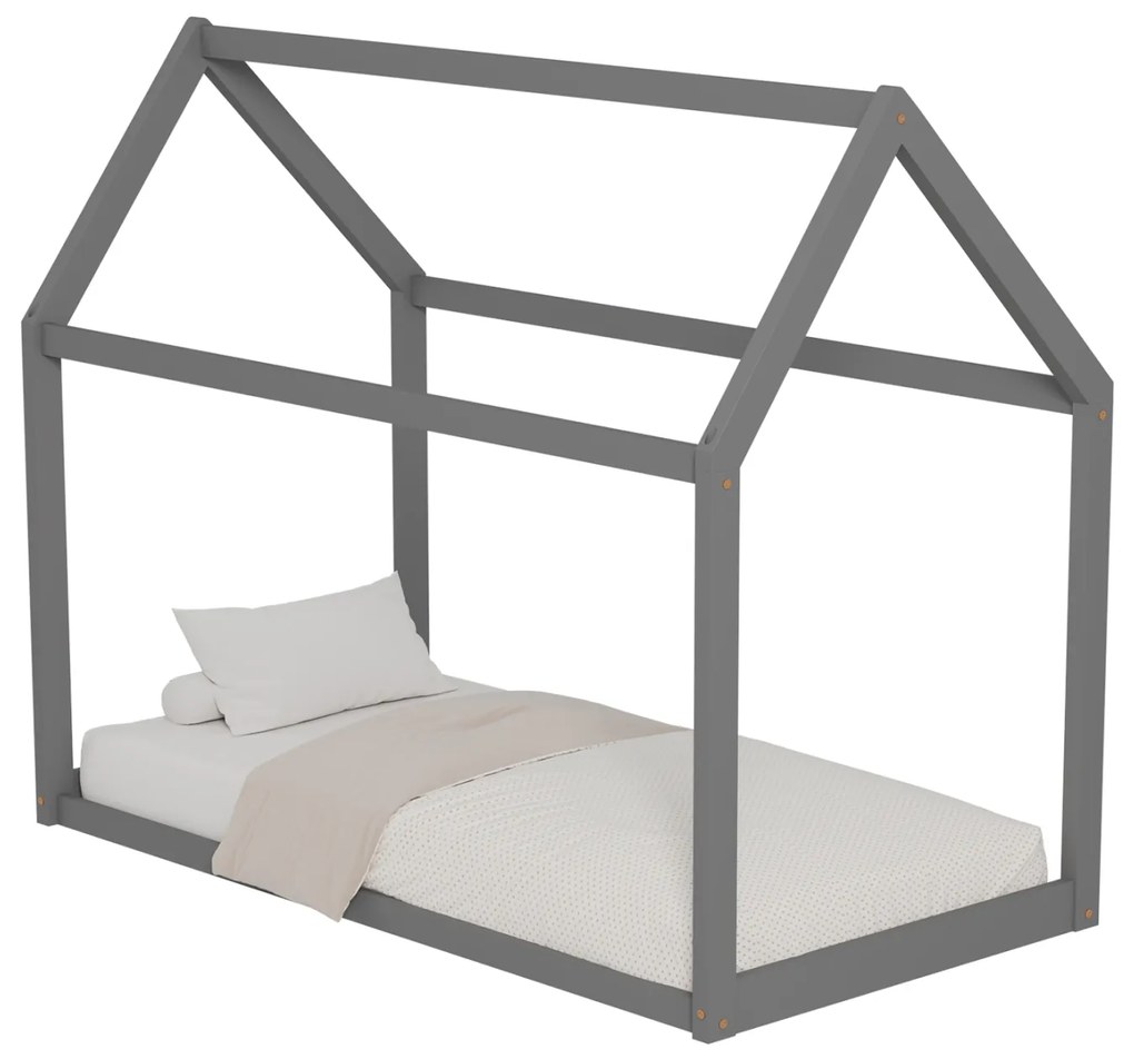 ΚΡΕΒΑΤΙ ΠΑΙΔΙΚΟ PEPE HM678.05 τ.MONTESSORI ΞΥΛΟ ΠΕΥΚΟ ΓΚΡΙ- 140x70εκ