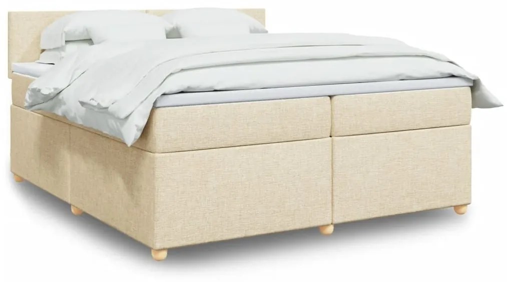 ΚΡΕΒΑΤΙ BOXSPRING ΜΕ ΣΤΡΩΜΑ ΚΡΕΜ 200X200 ΕΚ. ΥΦΑΣΜΑΤΙΝΟ 3289085