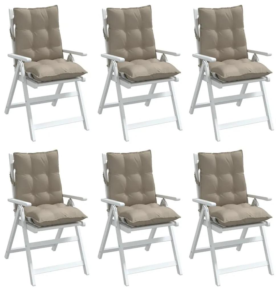 Μαξιλάρια Καρέκλας Χαμηλή Πλάτη 6 τεμ. Taupe Ύφασμα Oxford - Μπεζ-Γκρι