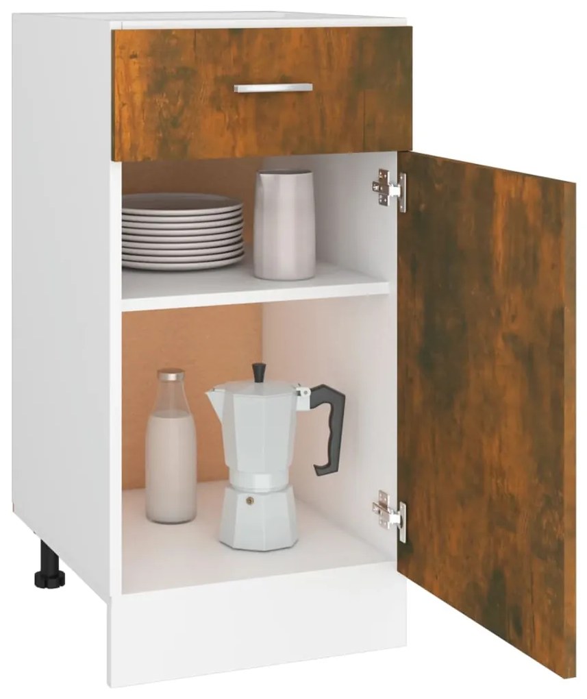 vidaXL Ντουλάπι με Συρτάρια "Lyon" Καπνιστή Δρυς 40x46x81,5 εκ. από Τεχνητό Ξύλο