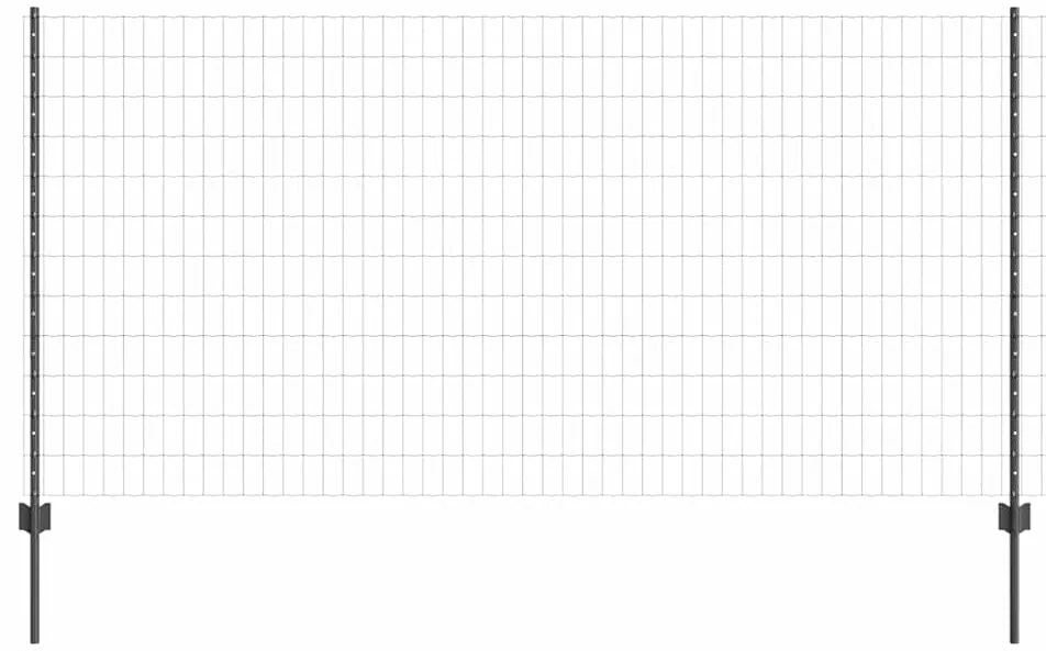 vidaXL Φράχτης με Στήλες. Γκρι 1.2 x 10 m Ατσάλι