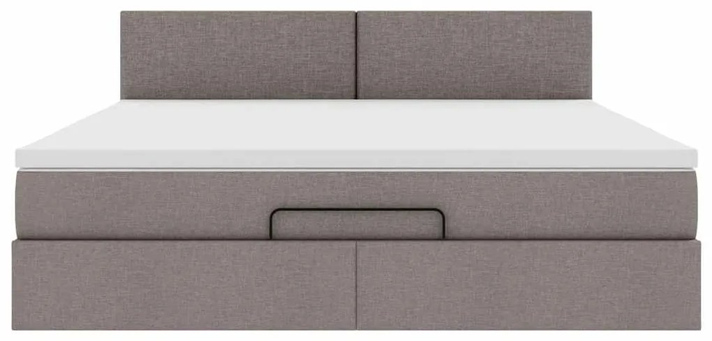 vidaXL Οθωμανικό κρεβάτι με στρώμα Taupe 180x200cm ύφασμα