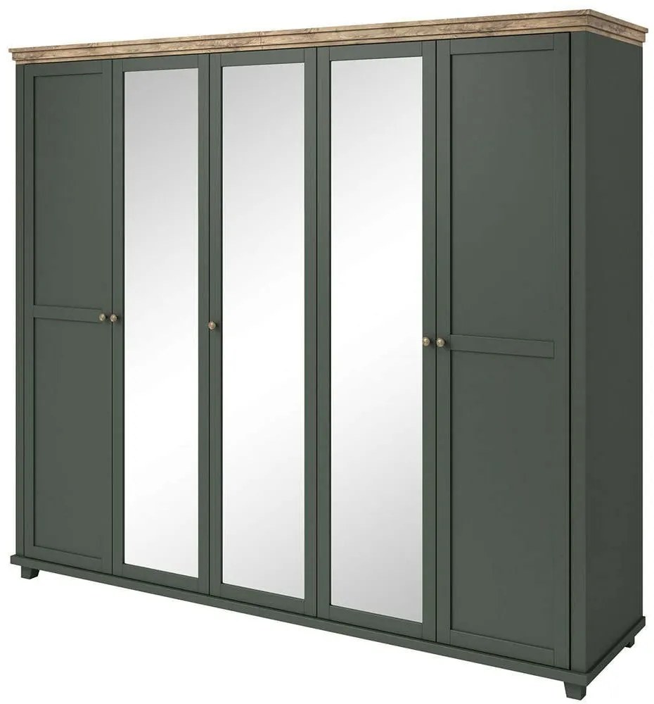 Ντουλάπα Πεντάφυλλη Capel 162283969 246x62x216cm Oak-Green Five Door