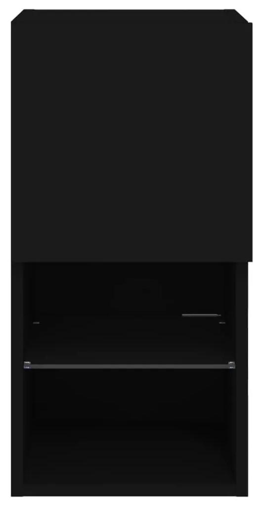Ντουλάπι Τηλεόρασης με LED Μαύρο 30,5x30x60 εκ. - Μαύρο