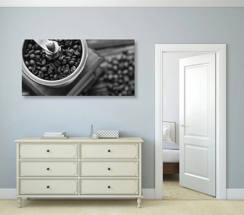 Εικόνα ενός vintage μύλου καφέ σε ασπρόμαυρο - 120x60