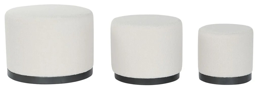 Υποπόδια DKD Home Decor Λευκό Μαύρο πολυεστέρας Ξύλο MDF Scandi 60 x 60 x 45 cm (3 Μονάδες)