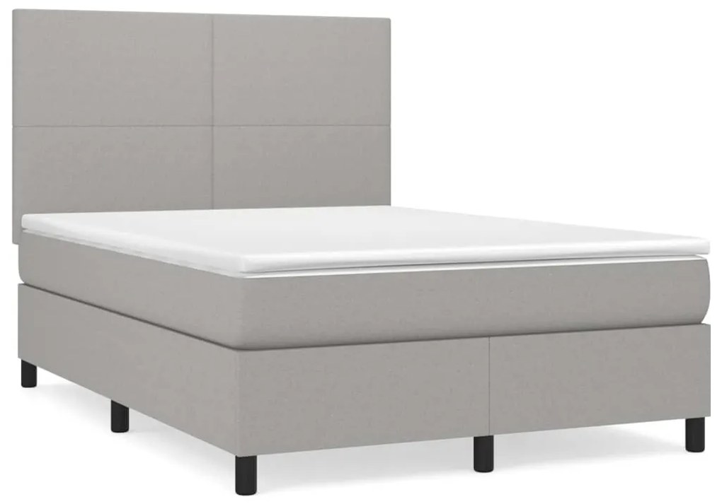 ΚΡΕΒΑΤΙ BOXSPRING ΜΕ ΣΤΡΩΜΑ ΑΝΟΙΧΤΟ ΓΚΡΙ 140X190 ΕΚ. ΥΦΑΣΜΑΤΙΝΟ 3141609