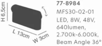 Φωτιστικό Οροφής - Σποτ Ράγας MFS30-02-01 MAGNETIC FLEX Surface Mounted Black Magnetic Lighting System - 1.5W - 20W - 77-8984