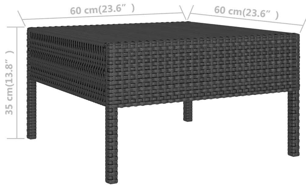 vidaXL Σαλόνι Κήπου Σετ 5 Τεμαχίων Μαύρο Συνθετικό Ρατάν με Μαξιλάρια