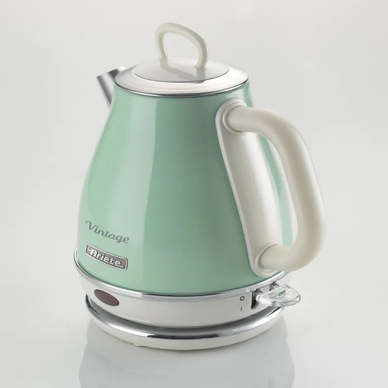 Ηλεκτρικός βραστήρας Ariete VINTAGE 2868/04, 1630W, 1 l, Μεταλλικό σώμα, Γρήγορο βράσιμο, Ασύρματη βάση, Πράσινο