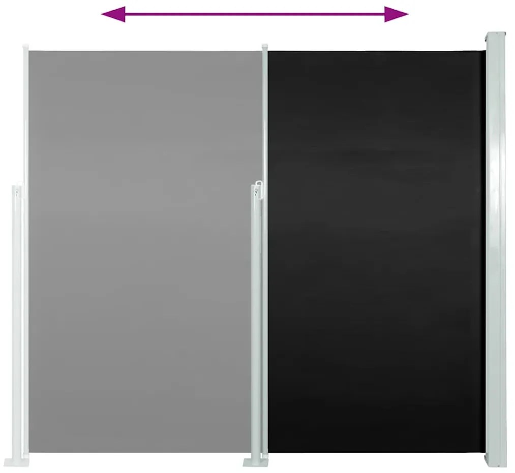 vidaXL Σκίαστρο Πλαϊνό Συρόμενο Μαύρο 140 x 300 εκ.