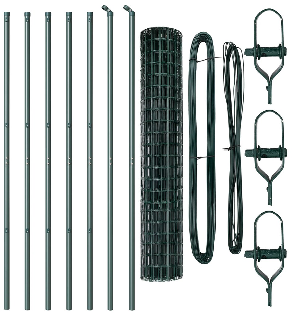 vidaXL Euro Fence με 7 Πόλους 1.5x10 μ Γαλβανισμένος Χάλυβας Πράσινος