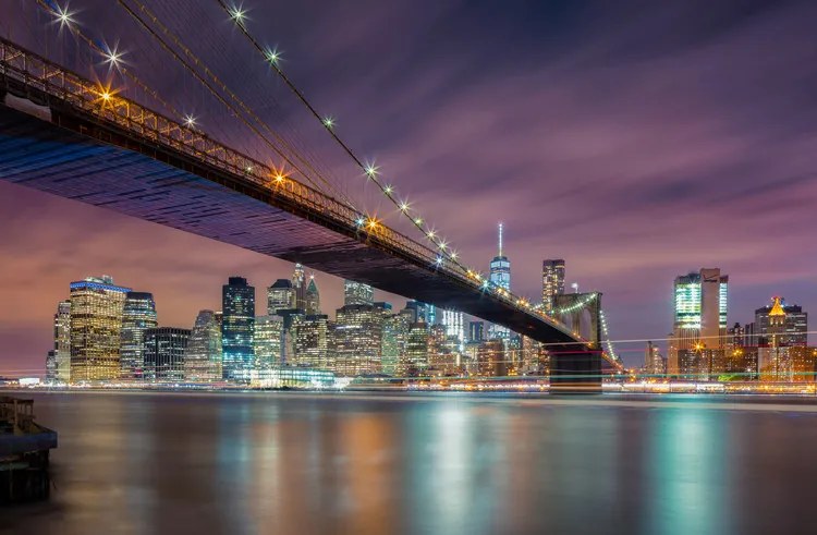 Φωτογραφία Brooklyn Bridge at Night, Michael Zheng