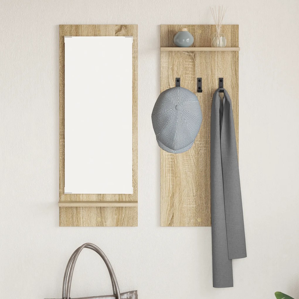 vidaXL Τοίχου Κρεμάστρα Sonoma Oak 70 x 10 x 90 εκ. Επεξεργασμένο ξύλο