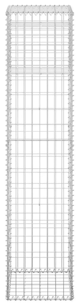 vidaXL Συρματοκιβώτια Στύλοι 2 τεμ. 40 x 40 x 180 εκ. Σιδερένιοι