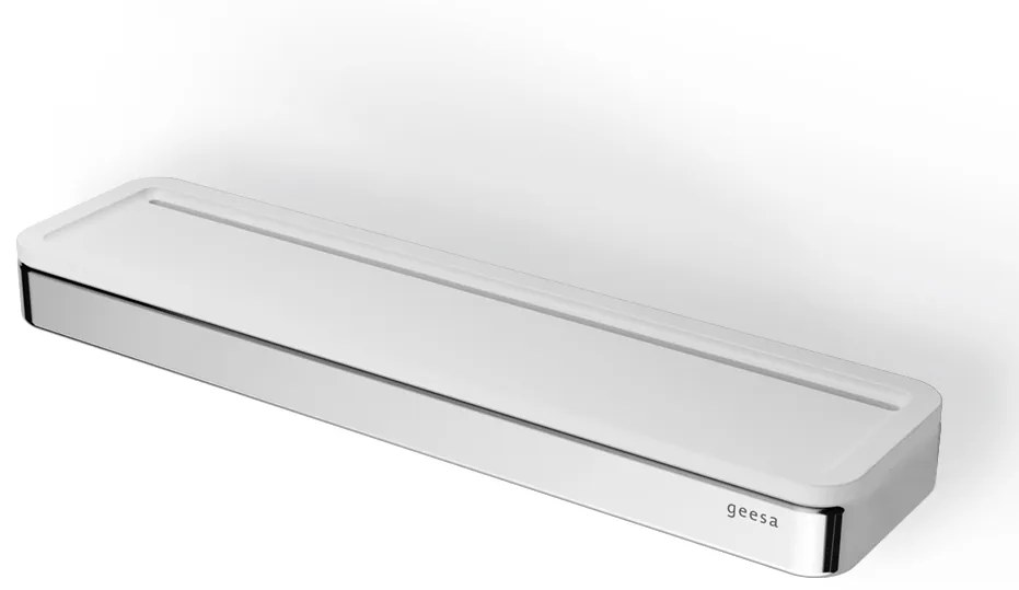 Εταζέρα με Σχισμή Αποστράγγισης 26*6,5*2,5 εκ. Geesa Frame Chrome White  Matt 8805-300