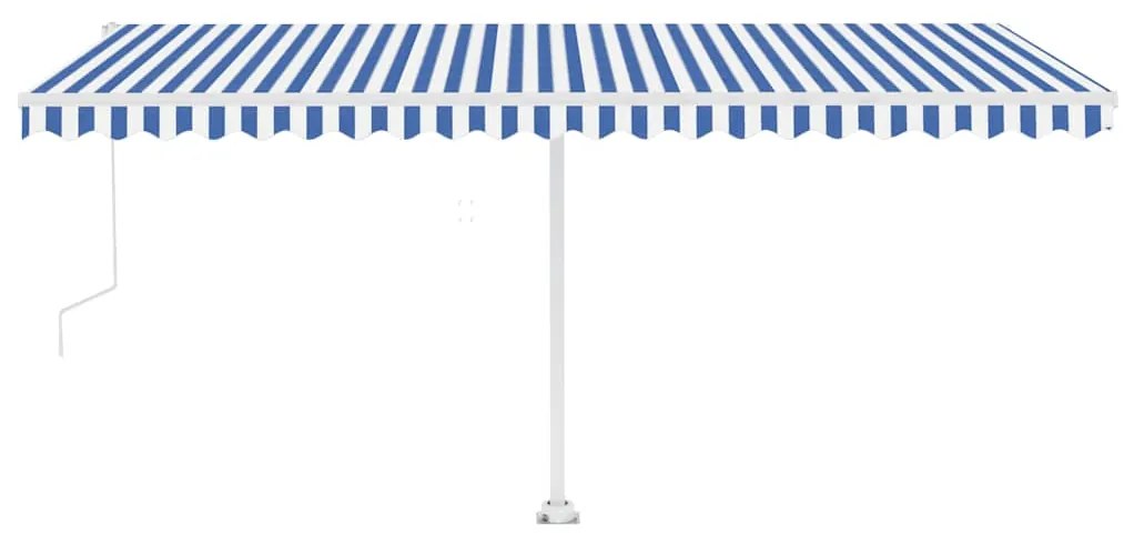 vidaXL Τέντα Αυτόματη Ανεξάρτητη Μπλε/Λευκό 500x300 εκ.