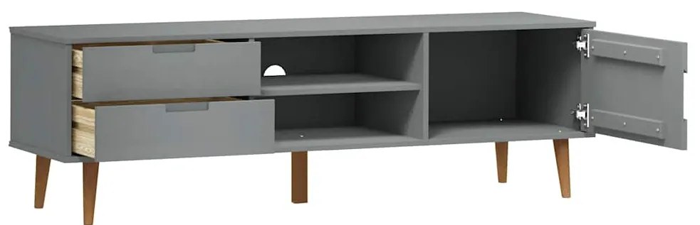 vidaXL Έπιπλο Τηλεόρασης MOLDE Γκρι 158x40x49 εκ. Μασίφ Ξύλο Πεύκου