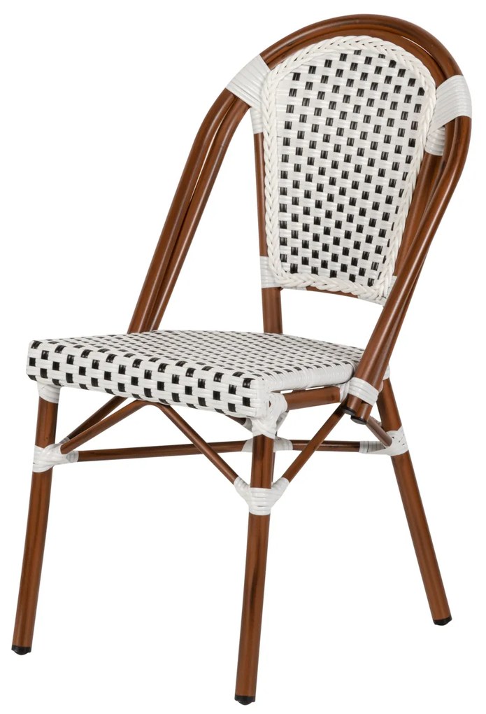Καρέκλα Κήπου MUTARAZI Λευκό/Μαύρο Αλουμίνιο/Rattan 50x57x85cm - 14840060 - 14840060